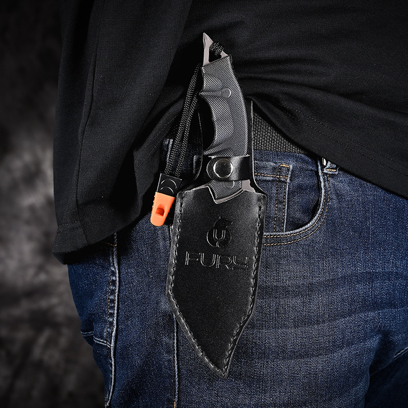 Cuchillo táctico de acero con alto contenido de carbono para exteriores, venta al por mayor del fabricante, cuchillo portátil de defensa personal, supervivencia en la naturaleza, multifuncional, afilado, resistente al óxido, cuchillo recto