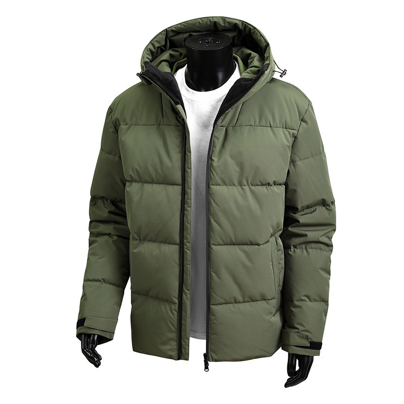Autumn and Winter Outdoor Cotton Jacket, Windproof and Warm, Foreign Trade Cotton Coat with Hood, Thickened Jacket, Men's Casual Outerwear, Trendy Top