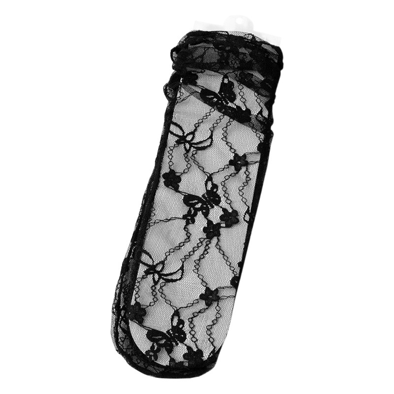 Calcetines de malla de encaje de verano para mujer JK calcetines de pila de estilo japonés ins Flor de moda Lolita calcetines de media pantorrilla transparentes Zhuji