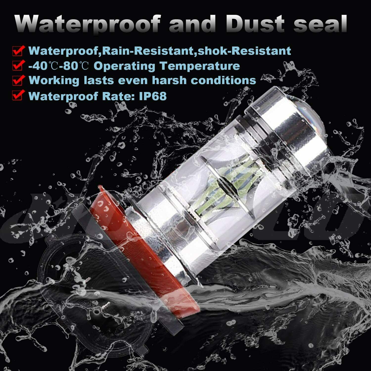 Lámpara de niebla LED de automóvil 100W H8 / H9 / H11 6000K Lámpara de niebla de automóvil de día image 5
