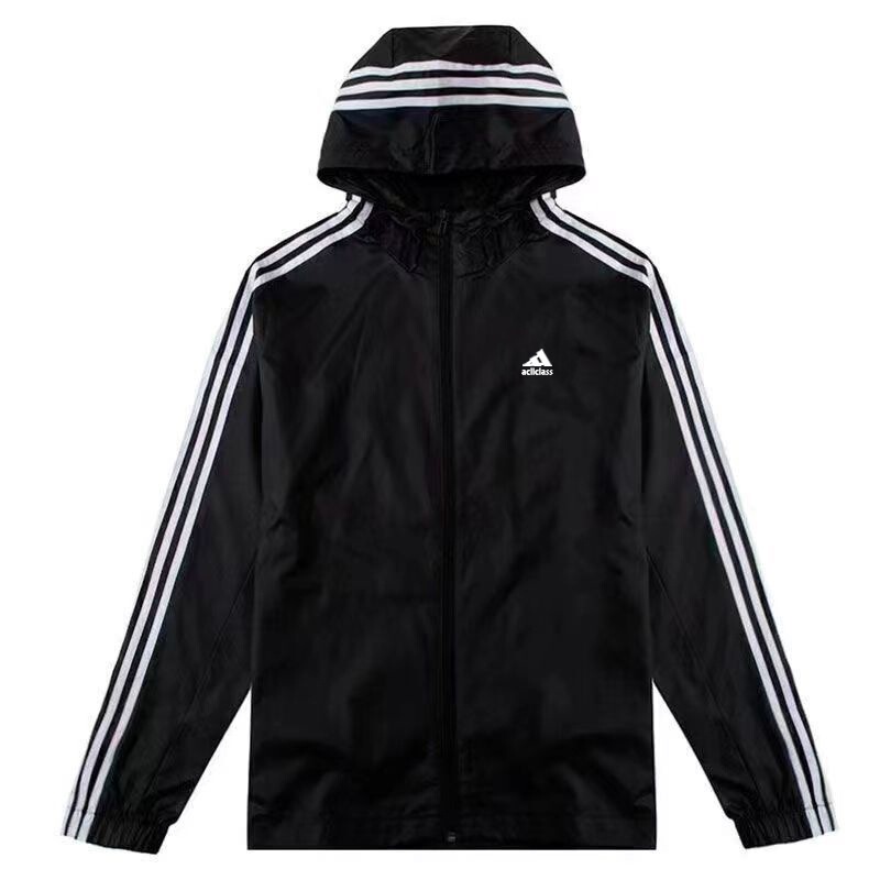 Cross-Border Three-Stripe Jacket for Men 2025 Autumn New Hooded Casual Loose Cardigan Adidas Sports Windbreaker Jacket