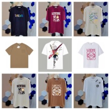 高版本罗伊威loe经典高品质宽松纯棉t恤女短袖男情侣千金大小姐风