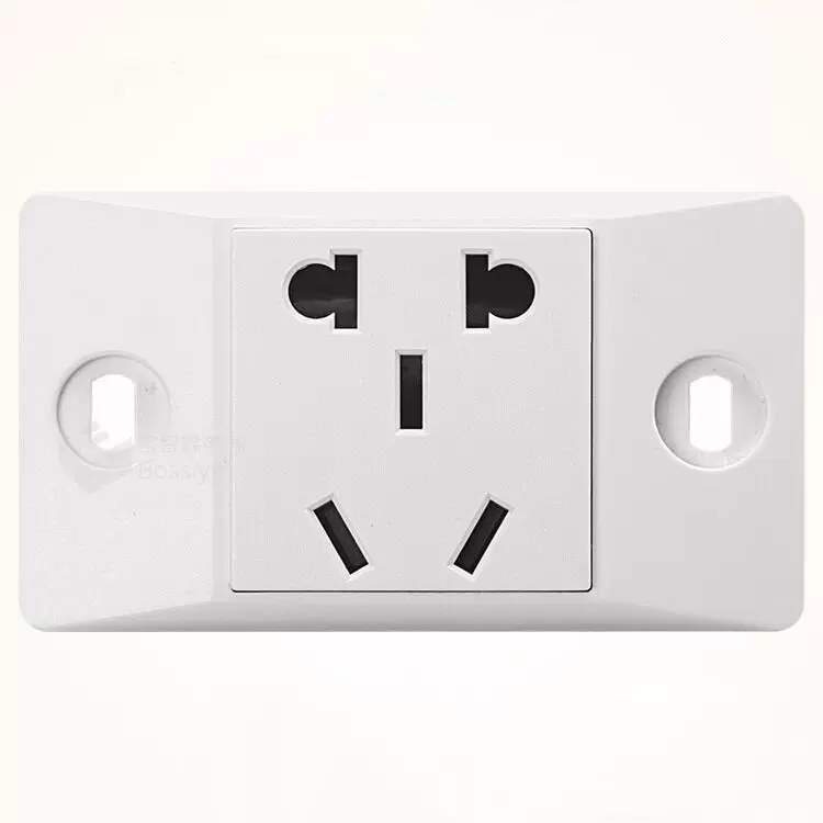 厂家长期供应国标五孔卡式插座 带框架机箱机柜电源插座 36*36mm