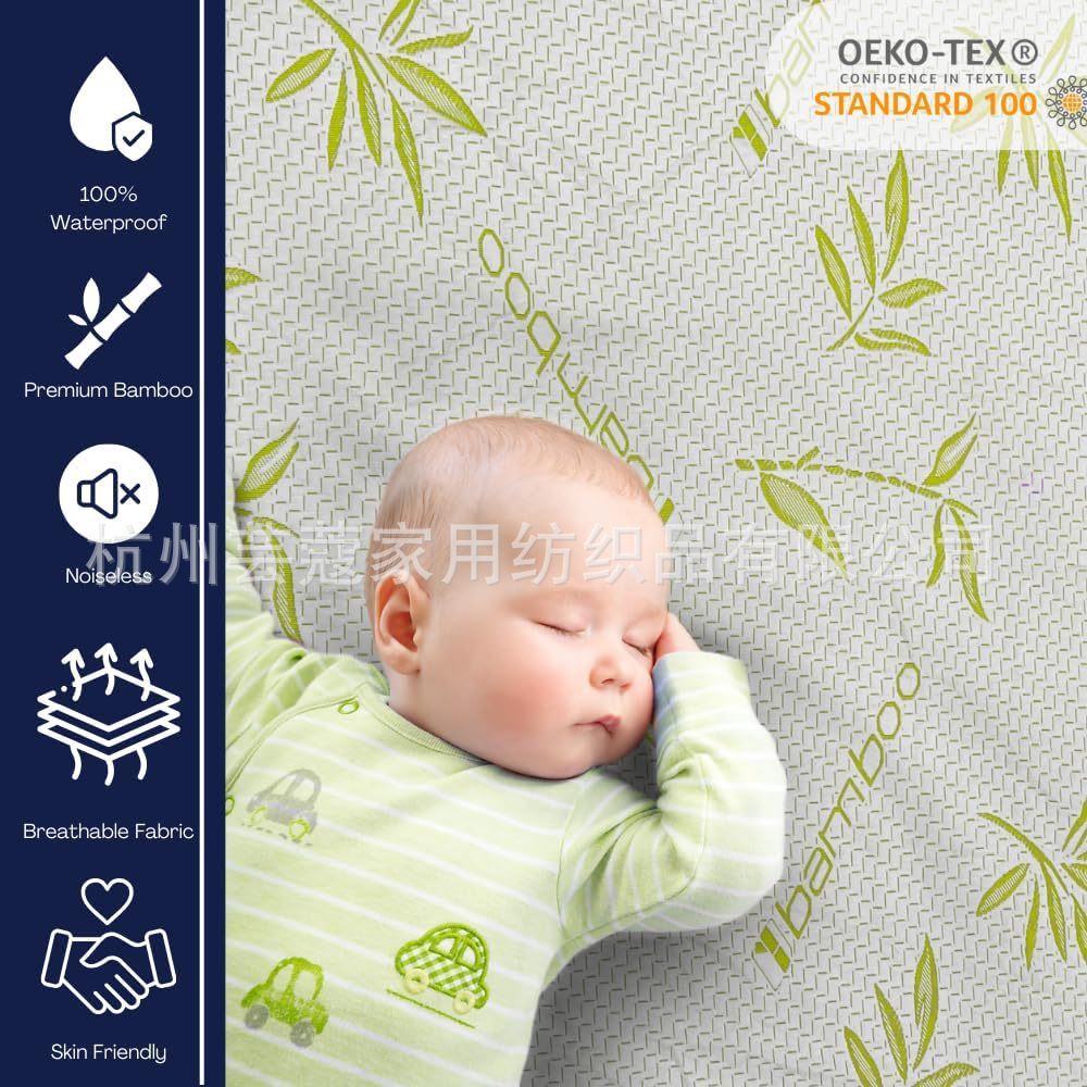 Amazon transfronterizo fibra de bambú impermeable cama gaza transpirable sin ruido con cremallera bolsa de cama colchón cubierta protectora cama cubierta