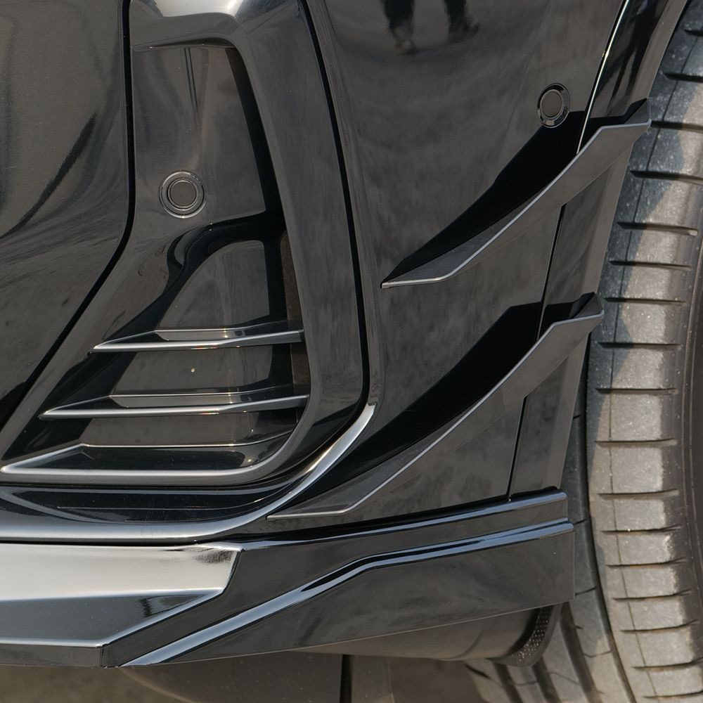 Suitable for 22-25 BMW X3 G01 late LCI modified VTEN front lip, front air spoiler, glossy black three-section front splitter