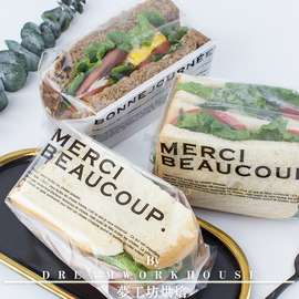 现烤欧包食品级打包袋透明三明治法文包装袋吐司汉堡外卖一次性袋