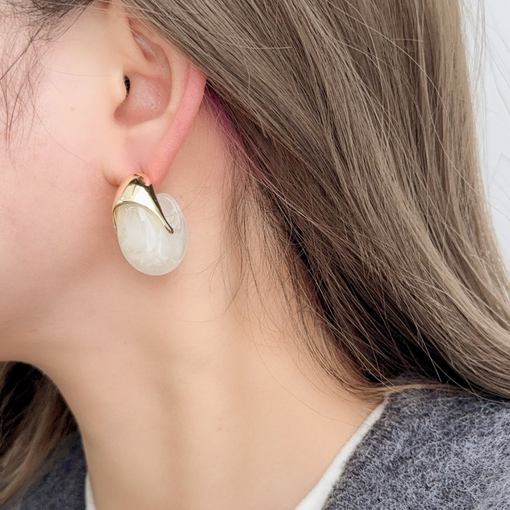 20g Weight 925 Sterling Silver Ear Needle Material Ear Studs Classification 1 Pair Quantity Daily Occasion Resin, Copper Alloy Material Geometric Pattern Women's Gender Vintage Style Style 1 Pair Vintage Style Geometric Resin Copper Alloy Ear Studs 3
