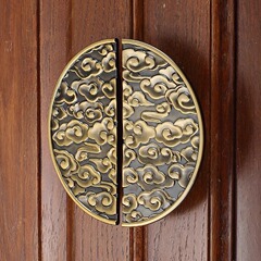 凡帝羅新中式實木櫥櫃抽屜柜子衣櫃門拉手仿古銅對裝拉手半圓把手