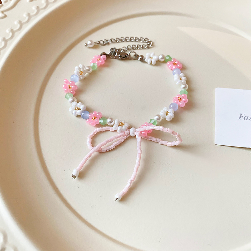 Estrellas de dopamina, gotas de aceite, cuentas de arroz, pulsera con cuentas, accesorios de pulsera dulce de verano, joyería de alta gama de nicho al por mayor