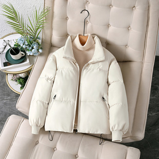 Thickened Cotton-Padded Jacket for Women 2025 Winter Short Korean Style Loose Stand-Up Collar Bread Jacket Versatile Commuter Style