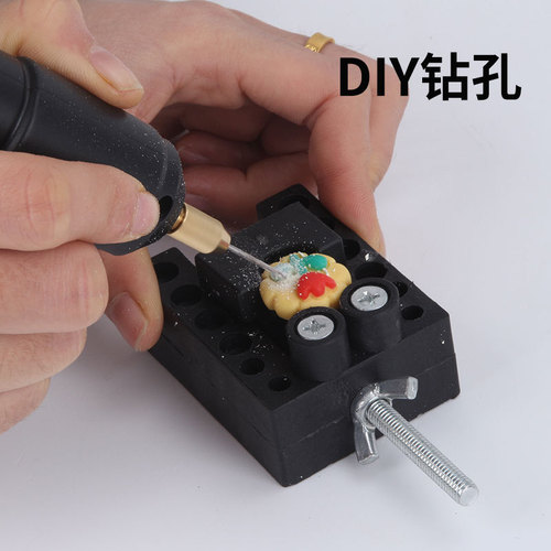 Cross-border 360 type black usb mini electric drill Epoxy crystal jewelry pearl soapberry blind box punch