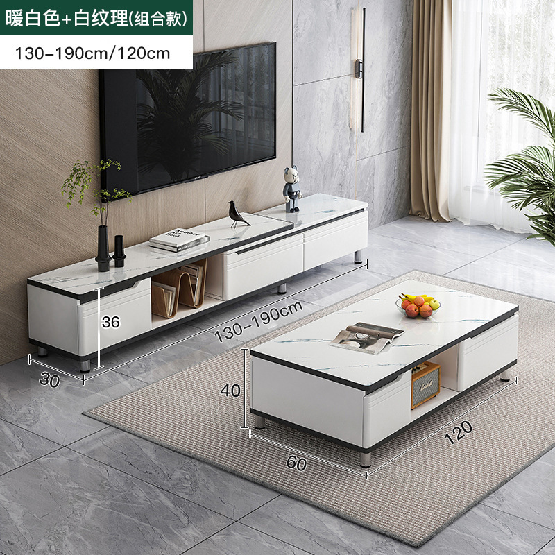 TV gabinete mesa de café combinación simple moderno pequeño apartamento TV gabinete hogar sala de estar Fondo Nórdico pared