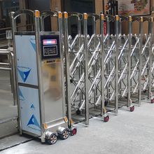 不锈钢伸缩门电动大门铝合金庭院门别墅商场推拉门学校自动封板门
