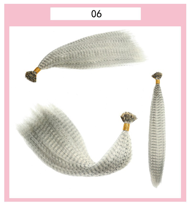 Peluca de extensión de cabello de plumas de seda de alta temperatura de fibra química especial transfronteriza