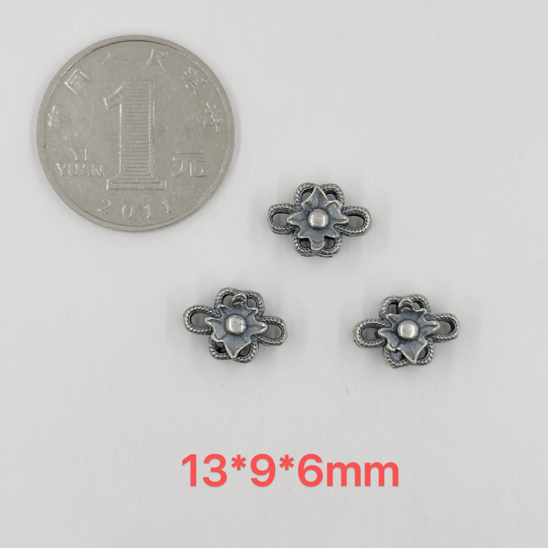 384-417 Shanxi vintage old silver spacer beads DIY accessories 9997 silver bracelet jewelry accessories