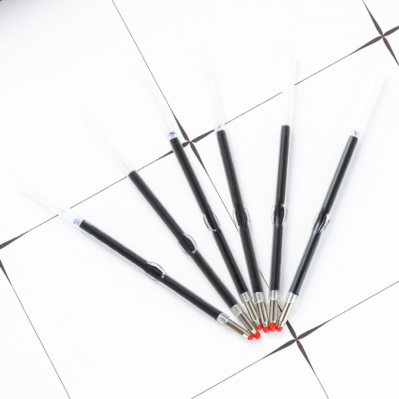 Long Beaded Pen Refills in Stock Wholesale Student Stationery Writing Smooth Replacement Refills Plastic Ballpoint Pen Refills