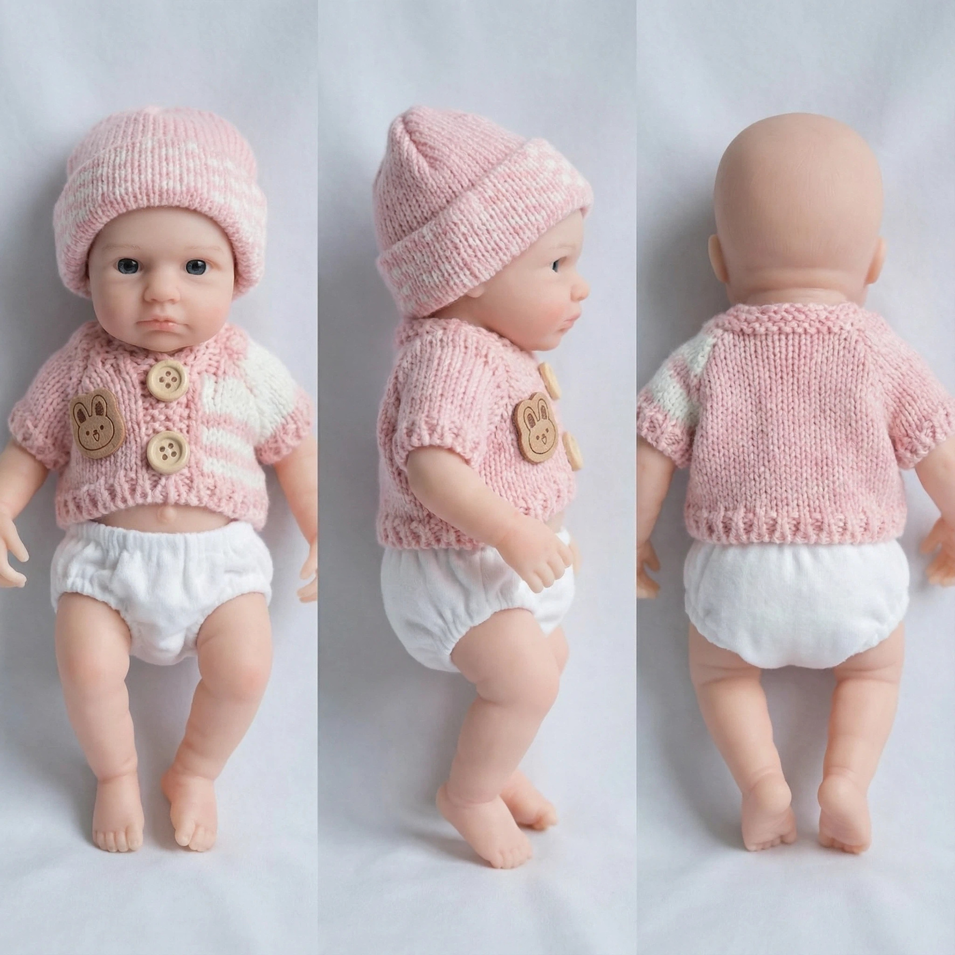 8 pulgadas de manga corta suéter de polvo de silicona sólida muñeca de simulación para niños muñeca de silicona sólida de Navidad