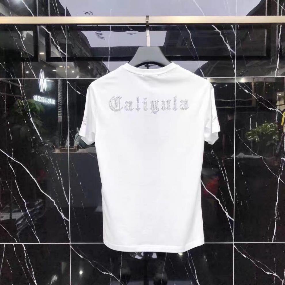 Men's Cotton T-shirt With Crown Diamond Detail Versatile Style_voghion.com