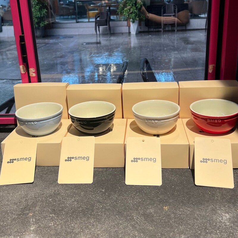 Smeg Bowl and Plate Set for Home Use, Wedding Gift Tableware, Bowls and Chopsticks, Bowlware Gift Box, Light Luxury Retro