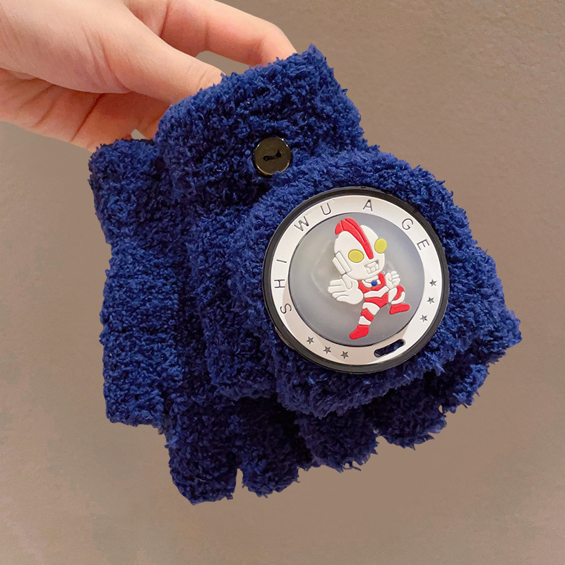 Guantes pequeños para niños, cunas de medio dedo para bebés, niñas y niños, engrosados en invierno, cálidos y a prueba de viento, juegos de cinco dedos para bebés y niños pequeños en otoño e invierno