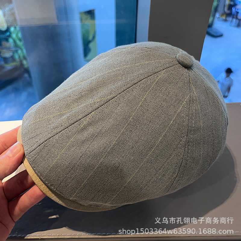英伦风复古鸭舌帽男时尚百搭正反两戴前进帽春秋季棉麻贝雷帽子女|undefined