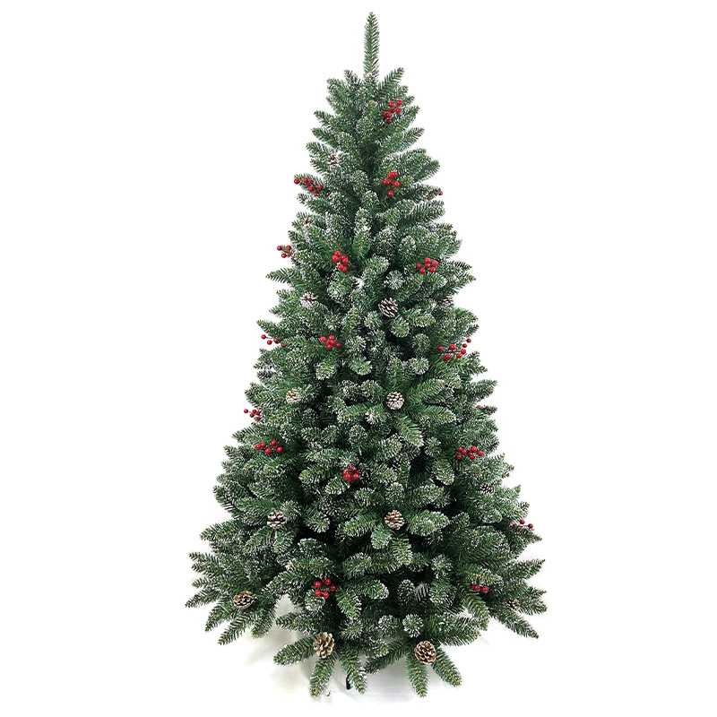 Artificial Christmas tree, simulated PVC snow‑tipped branches with pine cones, 1.8 m (840 tips)