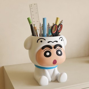 Creative Crayon Shin-Chan Little White Pen Holder Cute Entrance Living Room Sofa Children's Desktop Decoration Gift Ornament