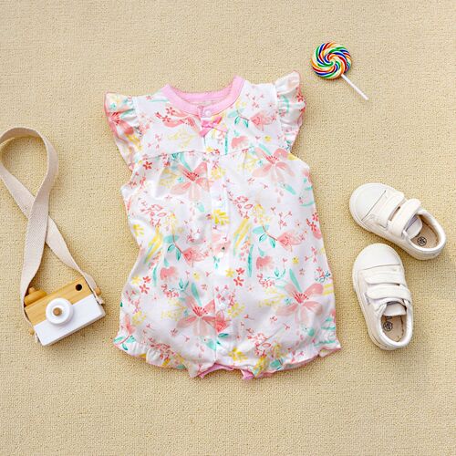 Fangying baby summer jumpsuit jumpsuit cotton boxer angle small flying sleeves little swan style 3-18M