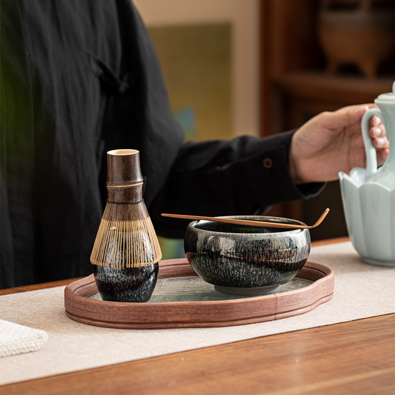 建盏抹茶四件套点茶碗茶筅立百本立陶瓷茶配件宋代点茶道茶百戏|undefined