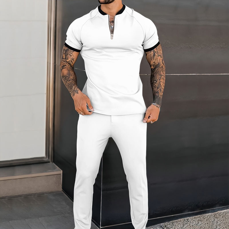 Men's Solid Color Pants Sets Men's Clothing display picture 2