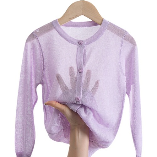 Clearance sale of children's clothing, wholesale summer jackets for girls, sunshirts for boys, knitted thin jackets for air conditioning