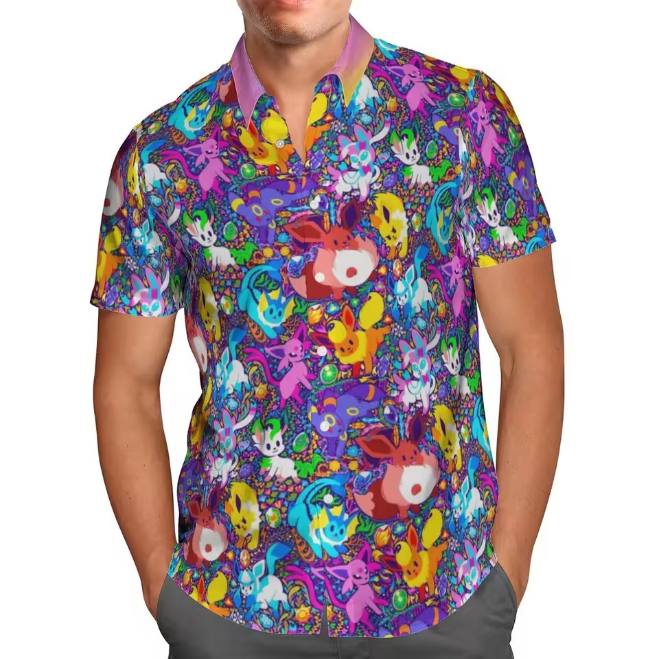 2024 venta caliente 3D impresión digital para hombres verano casual todo-fósforo vacaciones suelta camisa de un solo pecho de manga corta en stock
