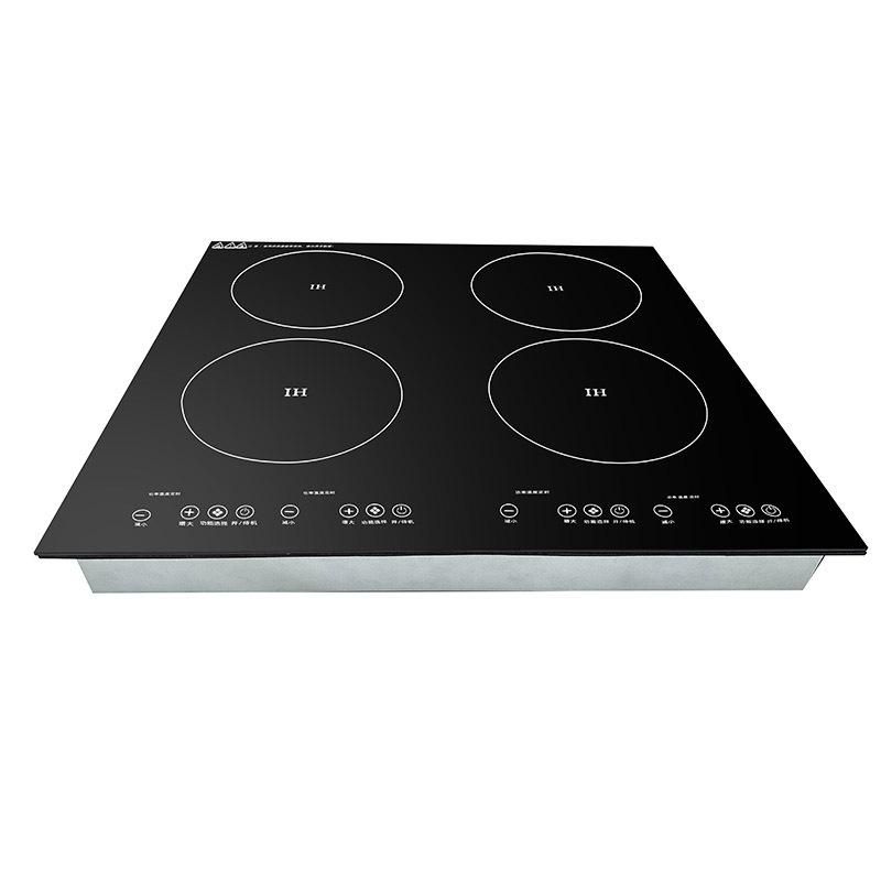 Cocina de Inducción de Cuatro Quemadores Integrada para Comercio Exterior, Nuevo Modelo Comercial, Cocina Doble, Versión en Inglés, Estándar Estadounidense, Cocina Eléctrica de Cerámica de 110v para Exportación