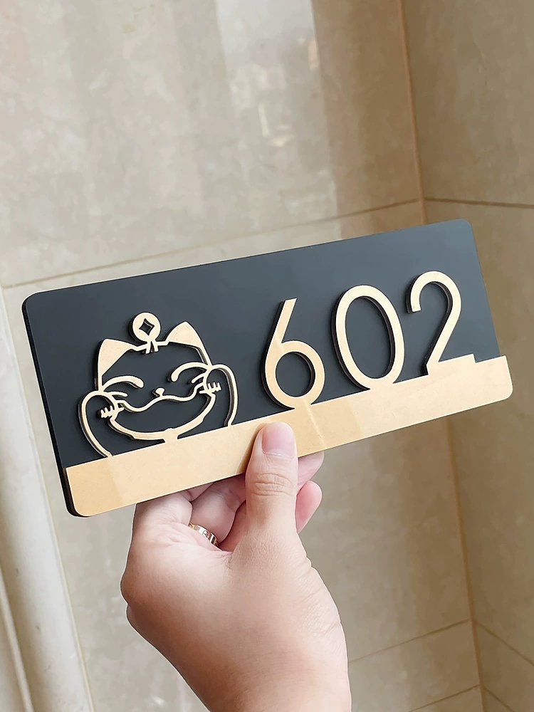 Табличка с номером дома для входной двери дома, комнаты, гостиницы, гостевого дома, жилого помещения, коробчатого стиля, персонализированная, легкая роскошь, креативный акрил.
