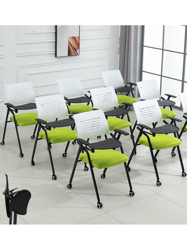 Office Chair Training Table and Chair Combination Folding Conference Table with Wheels Simple Flip Table Mobile Training Table and Chair