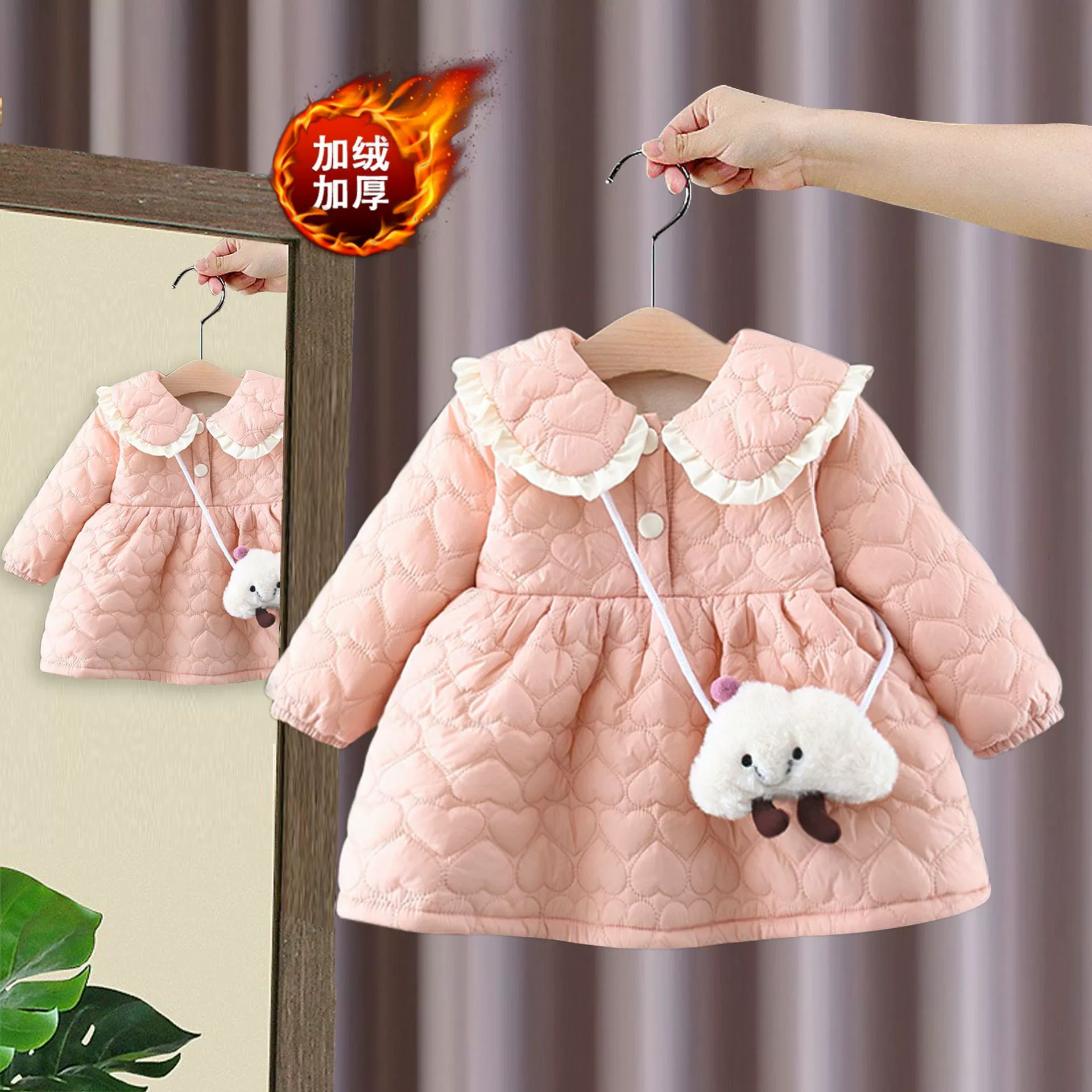 Autumn warm children's dress to go out, children's clothing, Korean style