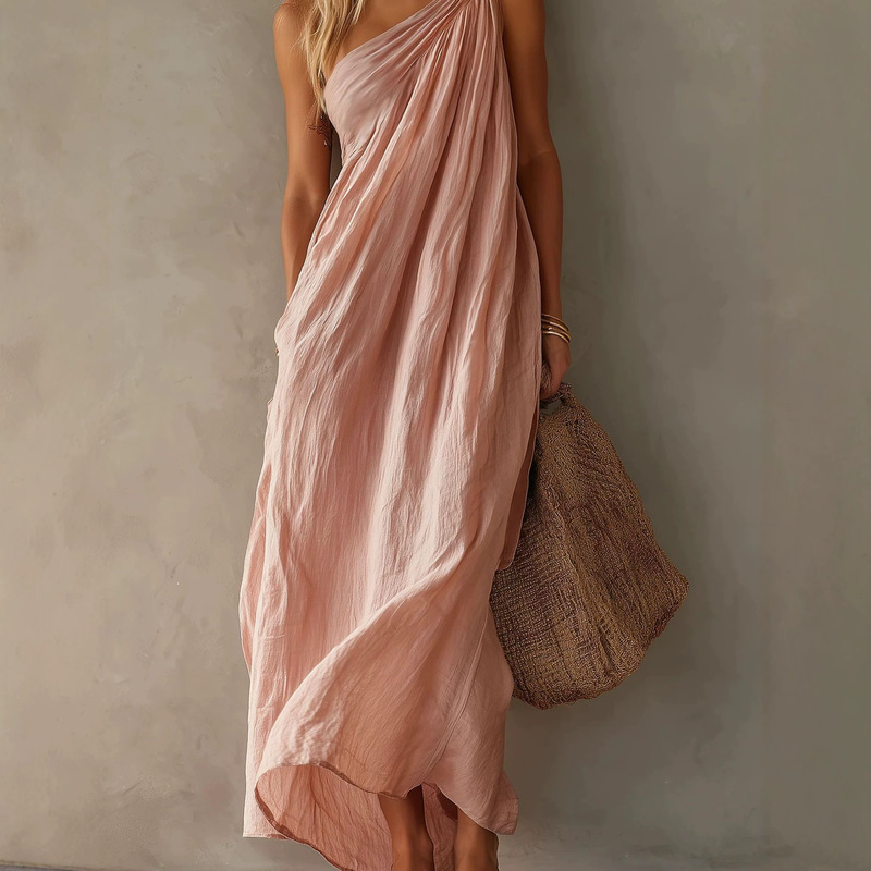 In-Stock 2026 New European and American Cross-Border Elegant Cotton-Linen Blend Sleeveless Vacation-Style Long Dress for Women In-Stock 2026 New European and American Cross-Border Elegant Cotton-Linen Blend Sleeveless Vacation-Style Long Dress for Women