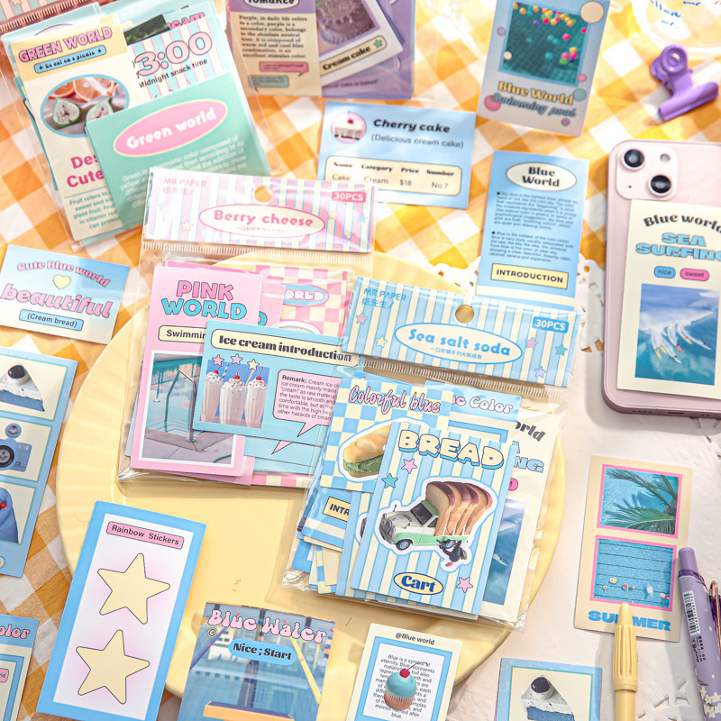 Mr. Paper Large Sticker Pack Soft Candy Series Cute Guka Stickers Journal Material Decorative Stickers 4 Styles Cartoon