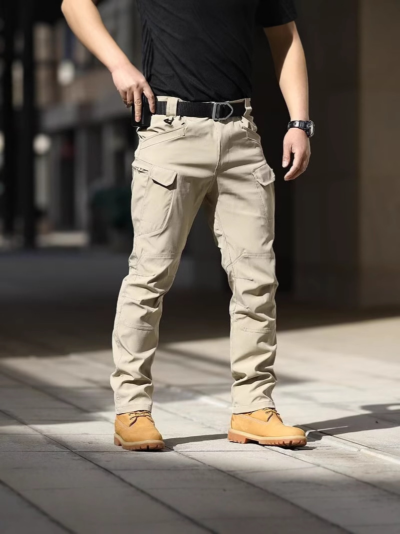 Combat pants tactical pants men's multi-pocket overalls spring and autumn outdoor city commuter pants slim-fit waterproof wear-resistant breathable