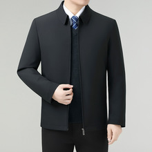 品牌新款高端鹅绒服男式加厚保暖夹克商务休闲爸爸装短款羽绒外套