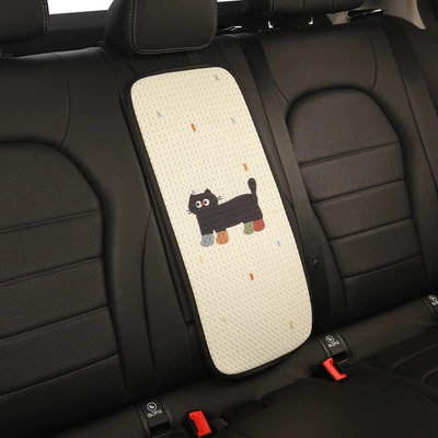 Clean, Multiple Colors Available, Armrest box pad - socks-black-cat-rear-armrest-box-mat