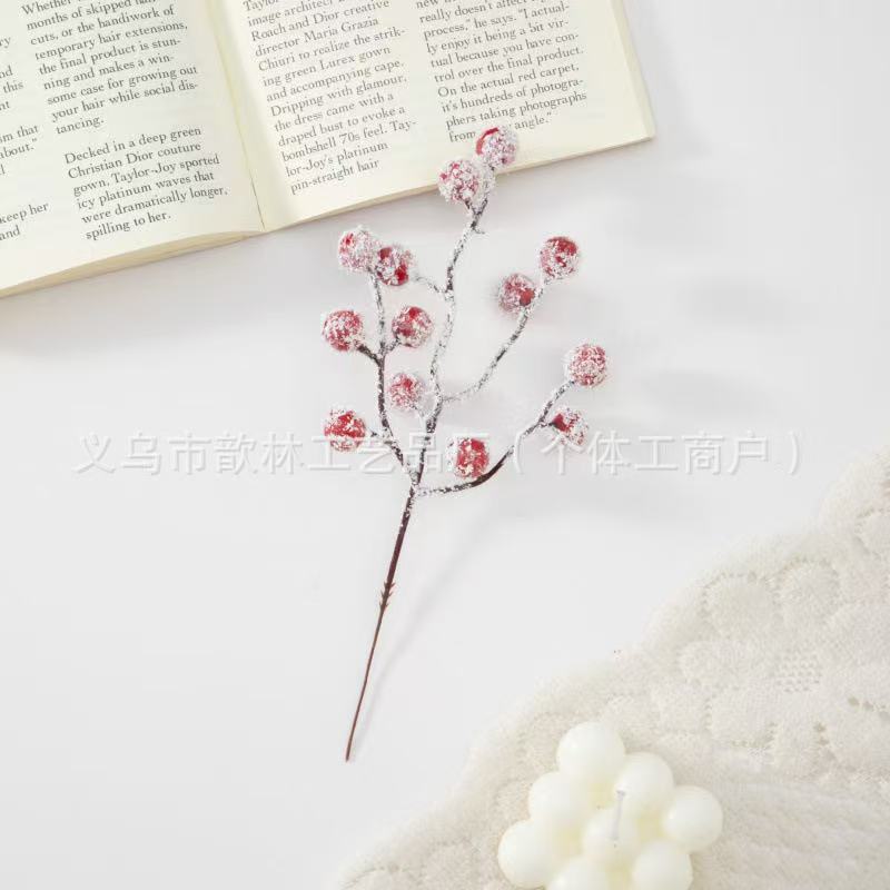 Ramas de Frutos Rojos Artificiales Plástico y PU para Bodas y Decoración del Hogar image 41