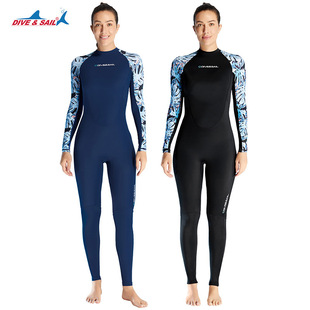 Summer Wetsuit One-Piece Long-Sleeved Diving Swimsuit Breathable Sun Protection Quick-Drying Snorkeling Suit Swimming Surfing Waterproof Mother's Suit