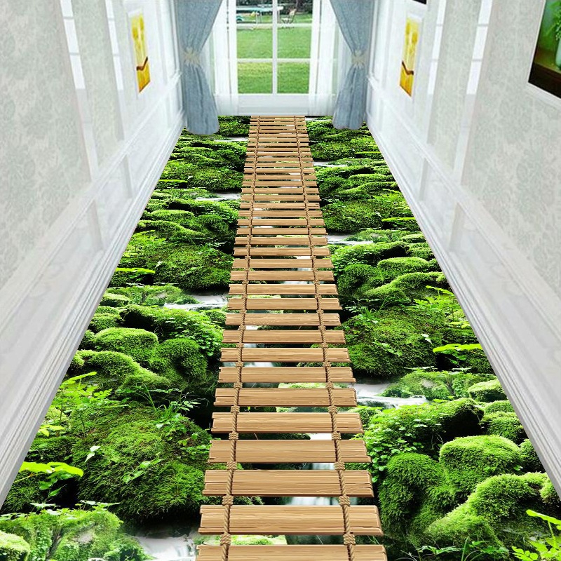 Alfombra 3D hogar sala de estar dormitorio completo pared pasillo corte alfombra cocina antideslizante puerta mat