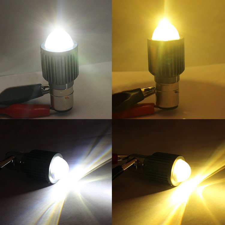 Motorcycle Headlight H4 BA20D Three-Claw White Yellow Electric Vehicle Light