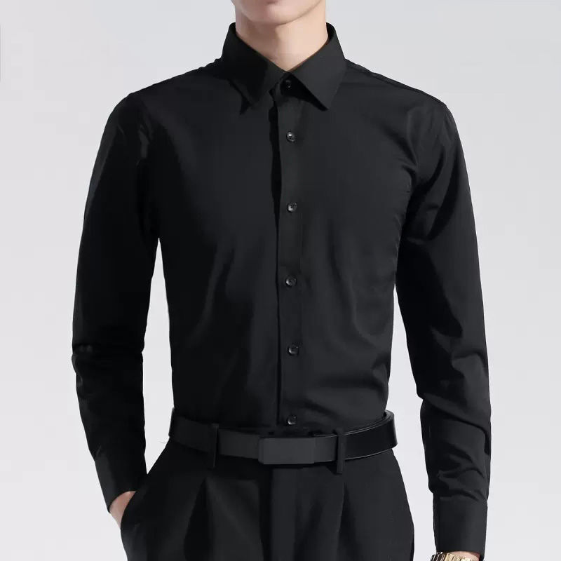 White Shirt Men's Long-sleeved Korean Fashion Slim-fit Business Casual Middle-aged Shirt Spring and Autumn Professional Dress