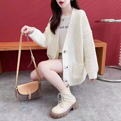 大码胖mm慵懒风毛衣开衫女2025新款秋季宽松显瘦百搭洋气针织外套