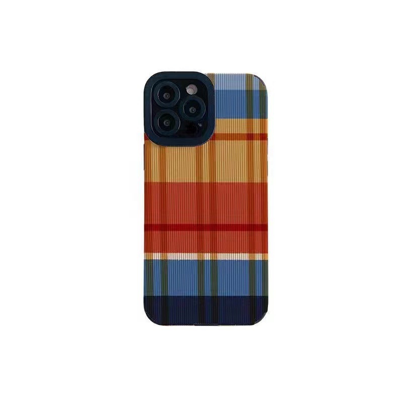 Korean Style Checkered Phone Case For Apple Iphone Multi-colour_voghion.com
