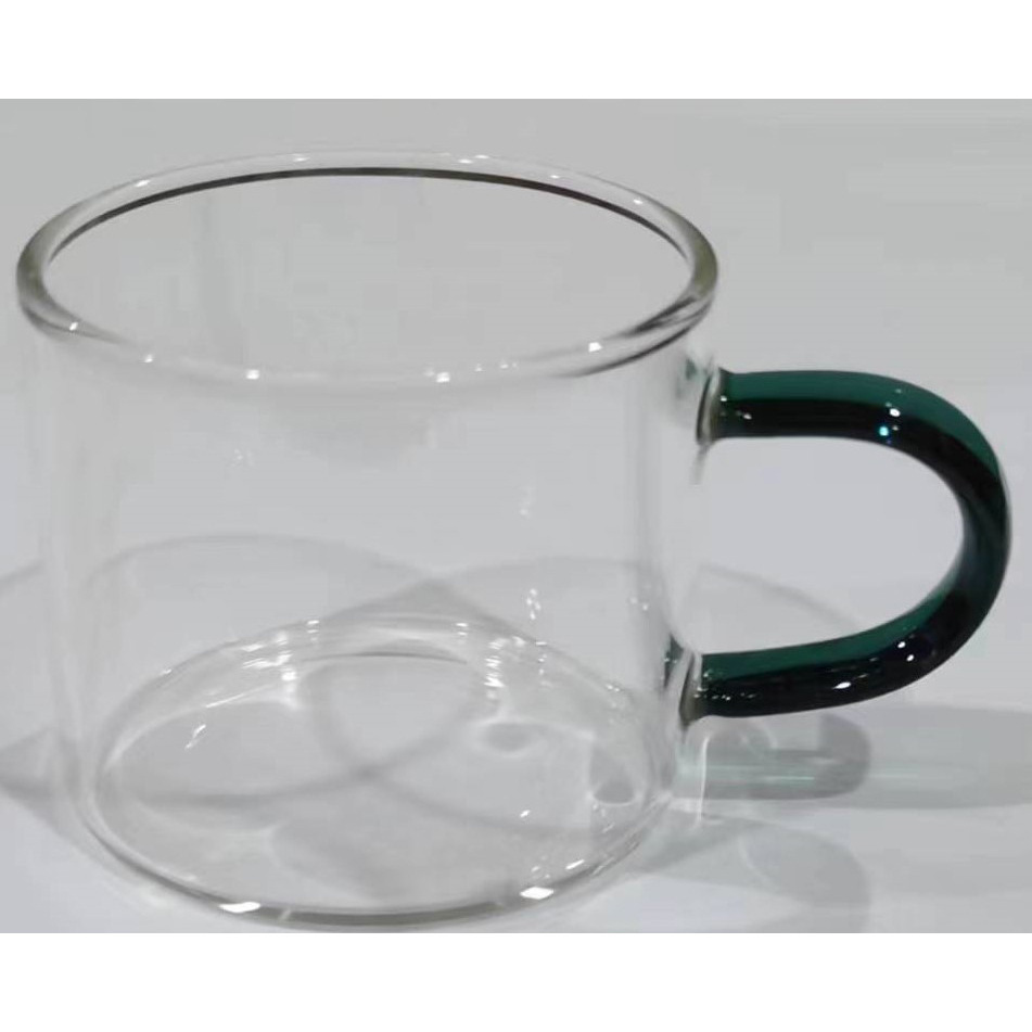Taza de vidrio de alto borosilicato con mango, taza de vidrio de agua, taza de té de seis colores