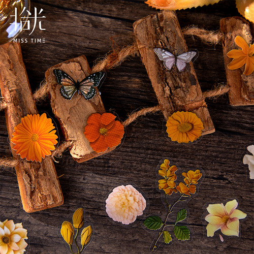 Time-Keeping Diary Stickers: Whispering Florals – Vintage Plant & Flower Collage Designs for Creative Deco Stickers